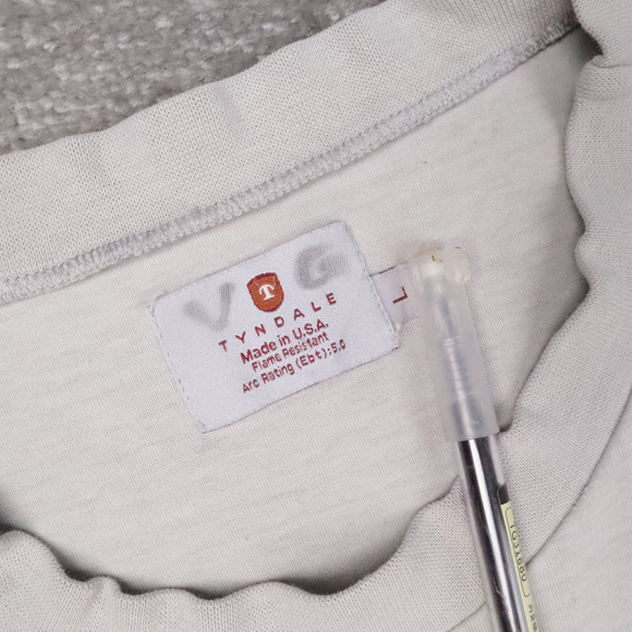 Tyndale Flame Resistant Made in USA Large Gray Long Sleeve T-Shirt - Picture 5 of 12